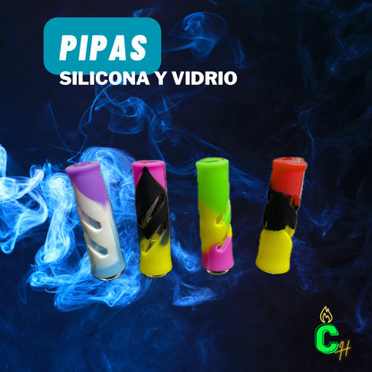 Pipa Cilíndrica Silicona Cristal