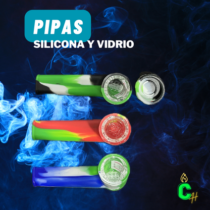 Pipa Silicona Con Tapa